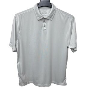 Black Clover Polo Shirt Mens‎ Large White Short Sleeve Solid Performance Golf